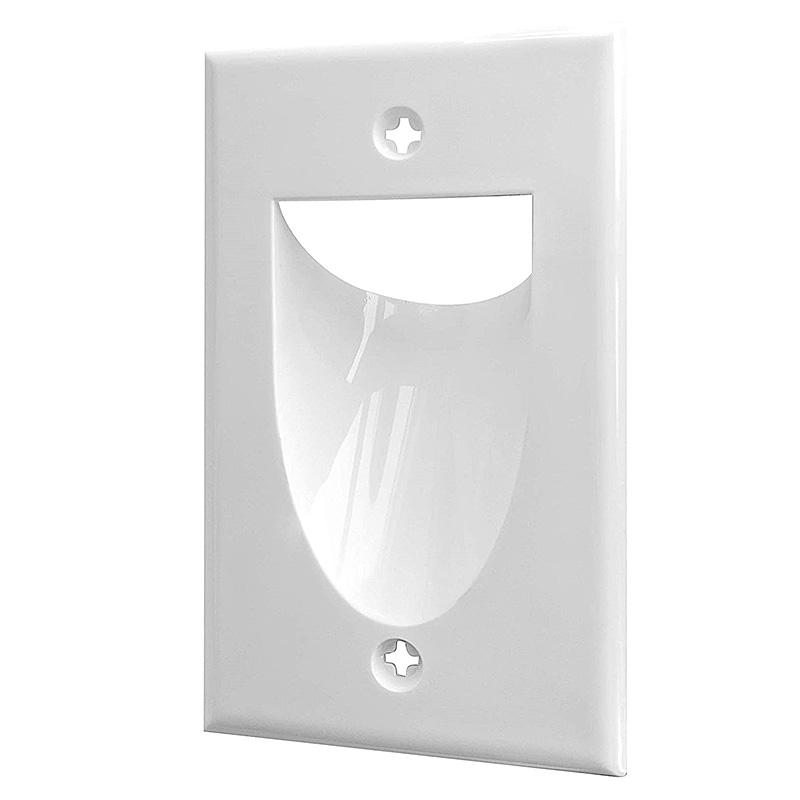 1-Gang Recessed Cable Plate